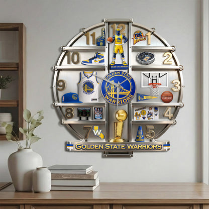Golden State Warrior Home Decorative 3D Visual Effect Acrylic Wall Clock