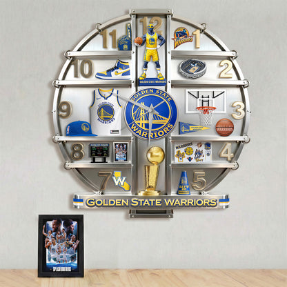Golden State Warrior Home Decorative 3D Visual Effect Acrylic Wall Clock