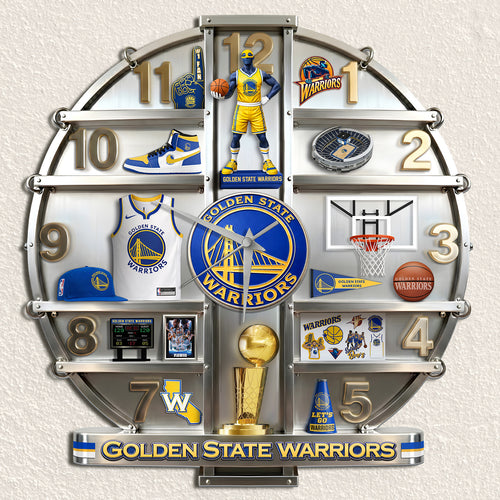 Golden State Warrior Home Decorative 3D Visual Effect Acrylic Wall Clock