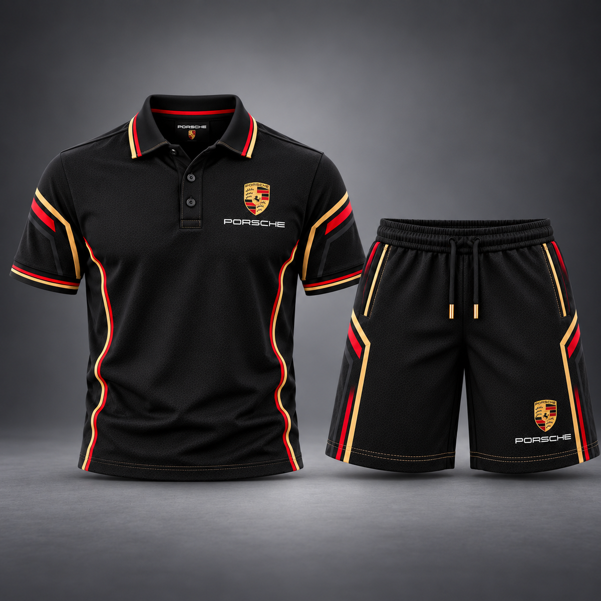 Pors The Herica Fashion All Over Printed Polo and Shorts