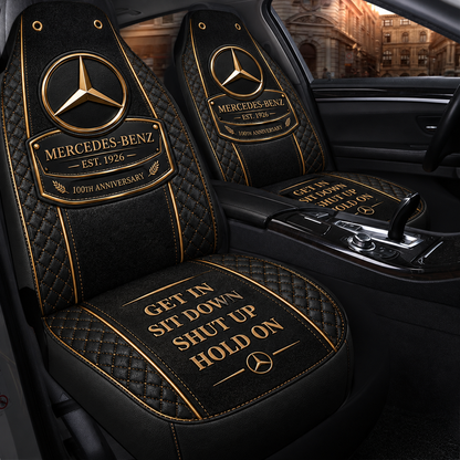 Merc Leather Hold on Funny Car Seat Covers Universal Fit Set 2