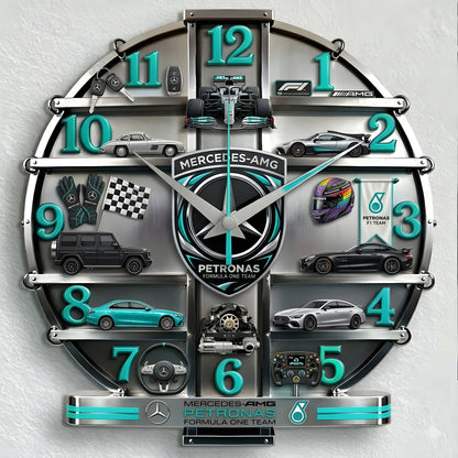 Merc AMG Petronas Home Decorative 3D Visual Effect Acrylic Wall Clock V2