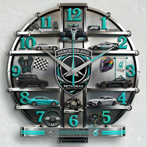 Merc AMG Petronas Home Decorative 3D Visual Effect Acrylic Wall Clock V2