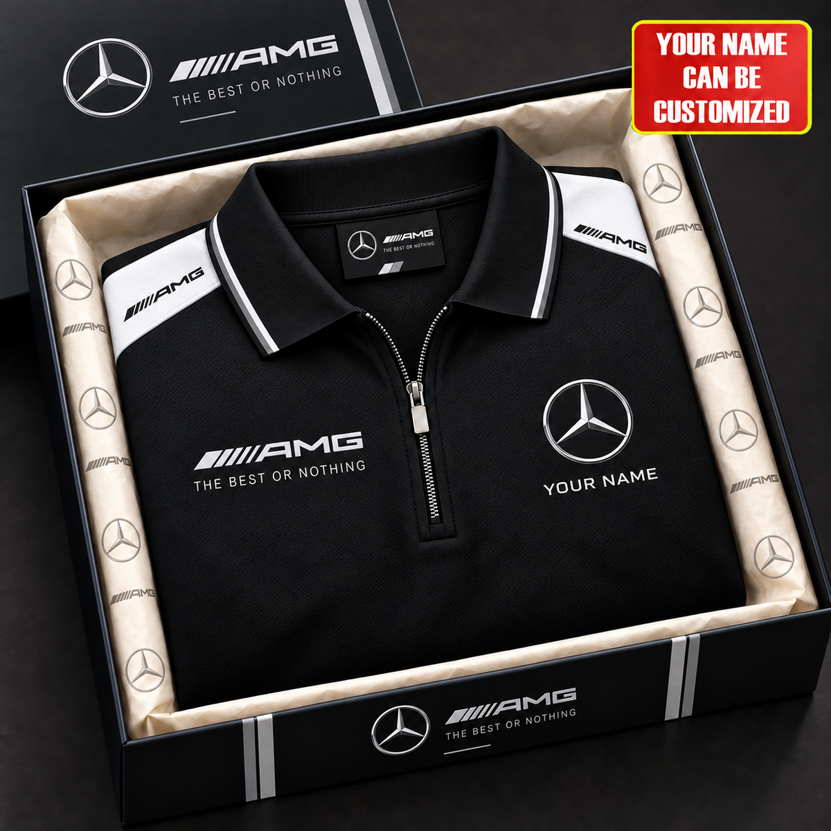 Personalized Merc AMG Division Zipper Polo ,T-shirt, Hoodie , Short , Polo , hawaii