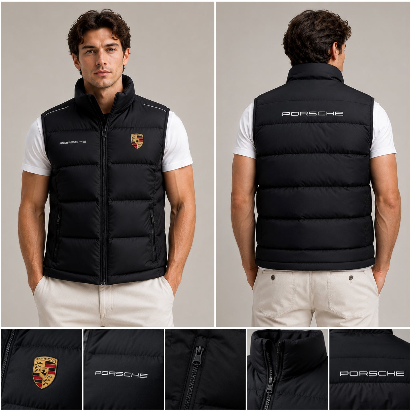Porsche Sleeveless Windproof Puffer Jacket