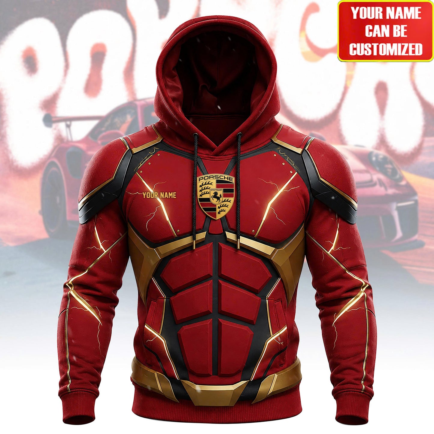 Pors Armor 3D Hoodie- Personalized Gifts For Car Lovers