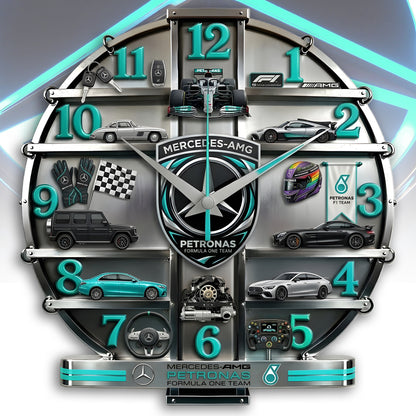Merc AMG Petronas Home Decorative 3D Visual Effect Acrylic Wall Clock V2