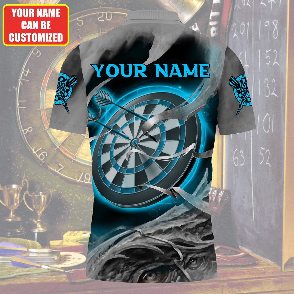 Personalized Name Blue Panther Darts 3D Shirt For Darts Player S220406