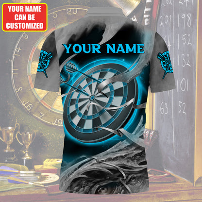Personalized Name Blue Panther Darts 3D Shirt For Darts Player S220406
