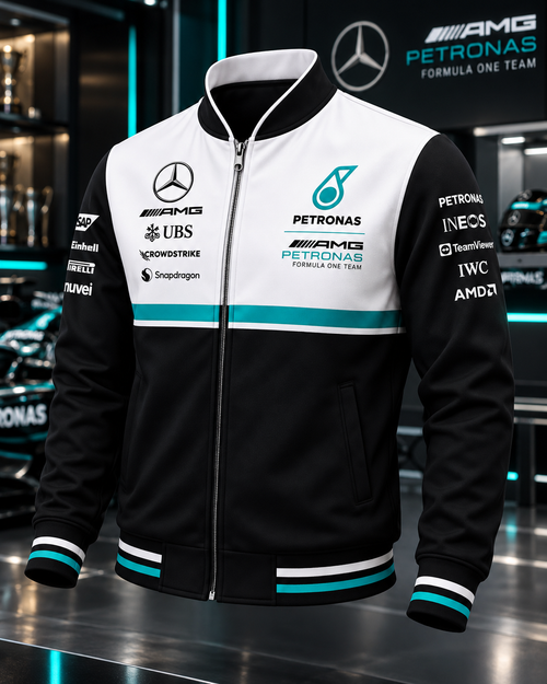 Personalized Merc AMG Petronas 2026 Zipper Stand Collar Jacket V2