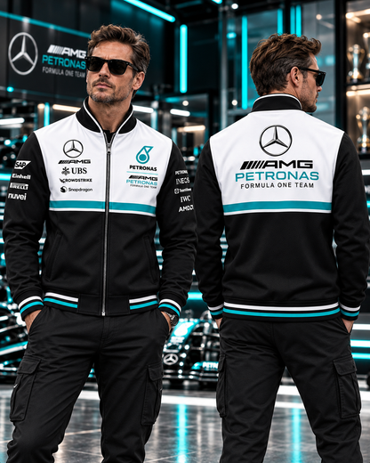 Personalized Merc AMG Petronas 2026 Zipper Stand Collar Jacket V2