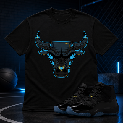 Bull Shirt To Match Jordan 11 Gamma, Jordan 11 Gamma Sneaker Mactching Shirt, Jordan Match Tee, AJ 11 Gamma Sneaker Match Shirt