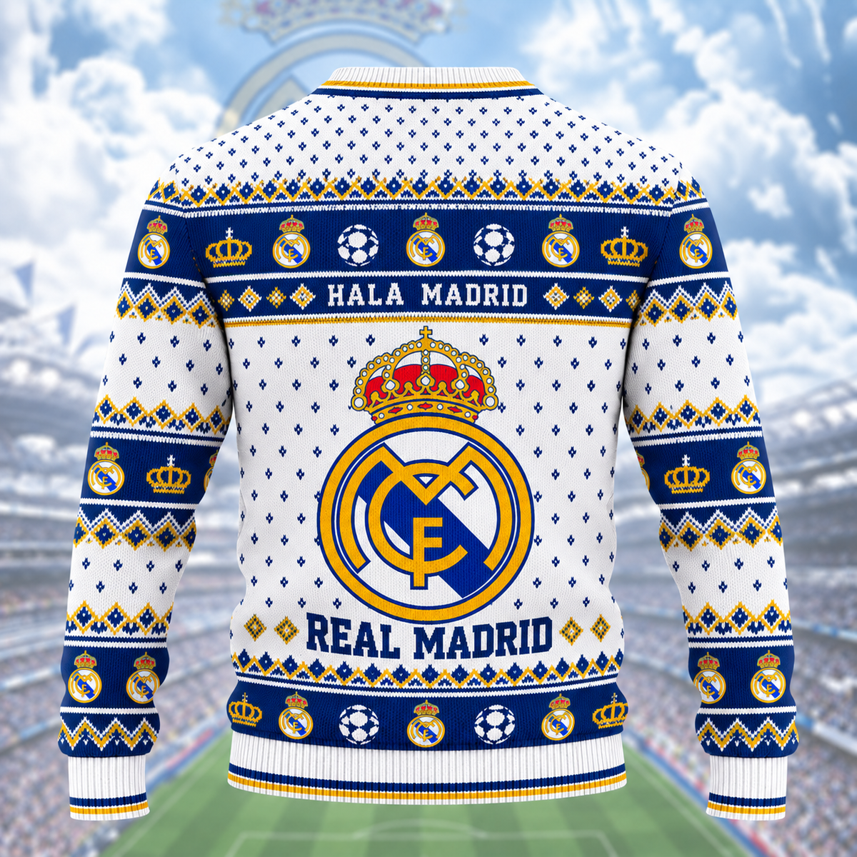 Real FC 2026 Ugly Christmas Sweater , Unisex Wool Sweater