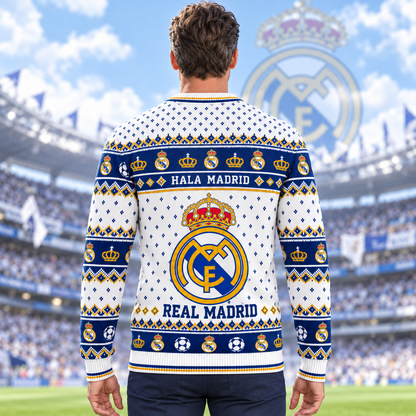 Real FC 2026 Ugly Christmas Sweater , Unisex Wool Sweater