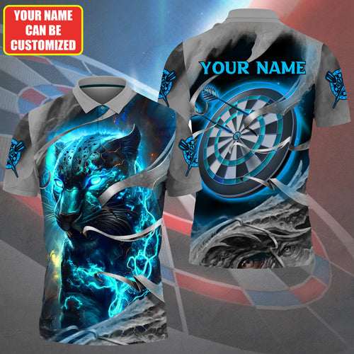 Dartboard Teal Panther Personalized Name 3D Shirt For Darts Player S070701