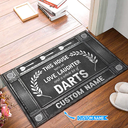 Personalized Name Love , Laughter anda  Whole lot of Darts Doormat