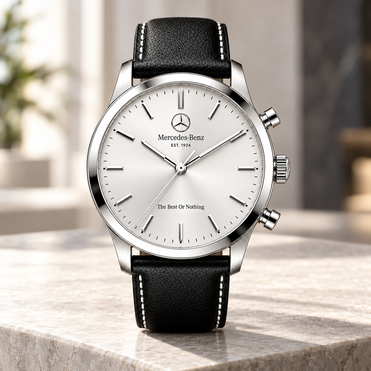 Merc Leopard Leather Strap Watch