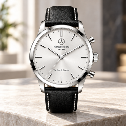 Merc Leopard Leather Strap Watch
