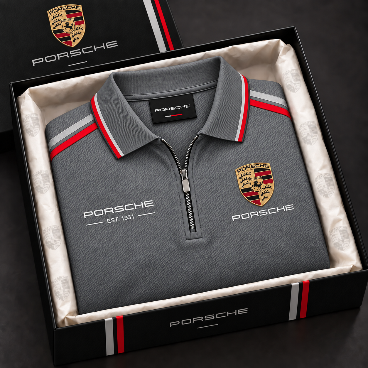 Personalized Pors Modern Zipper Polo ,T-shirt, Hoodie , Short , Polo , hawaii