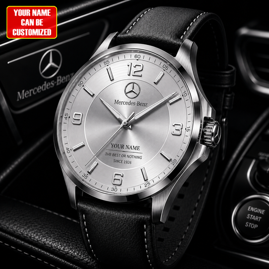 Personalized Merc Raymond Leather Strap Watch
