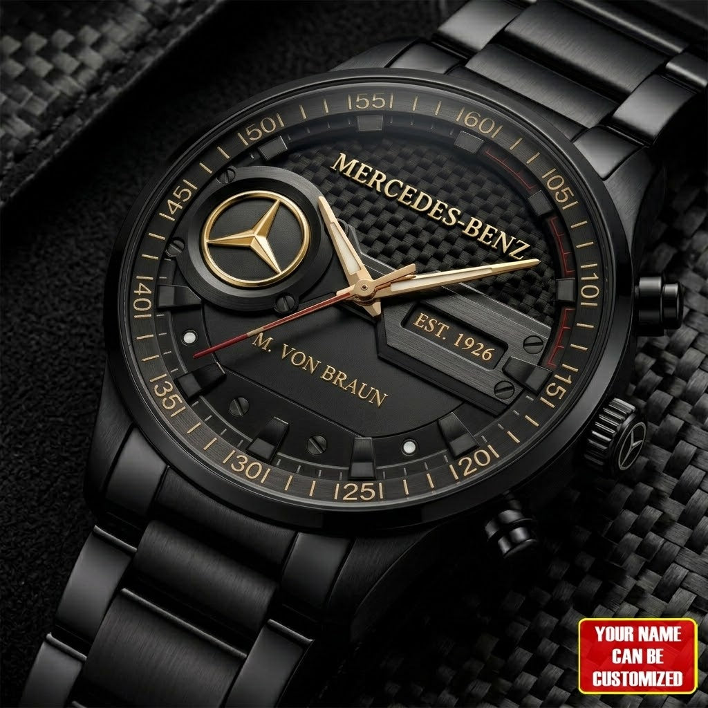 Custom Name Merc Vontage Stainless Steel Quartz Watch