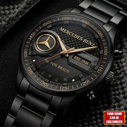 Custom Name Merc Vontage Stainless Steel Quartz Watch