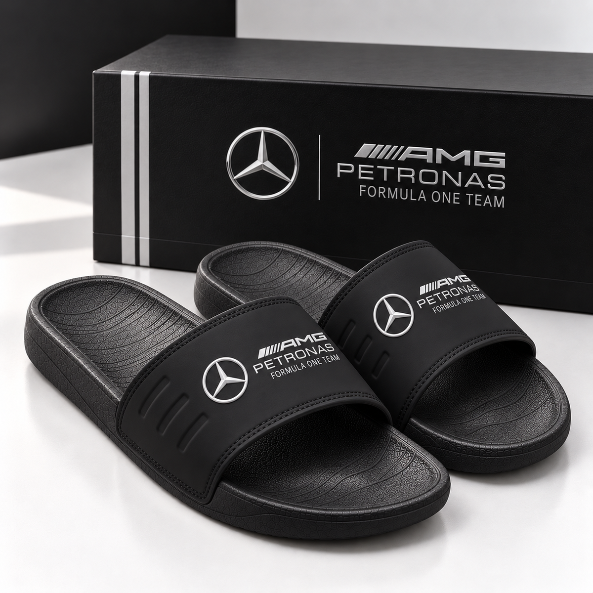 Merc AMG Petronas Slides Custom Leather Sandals