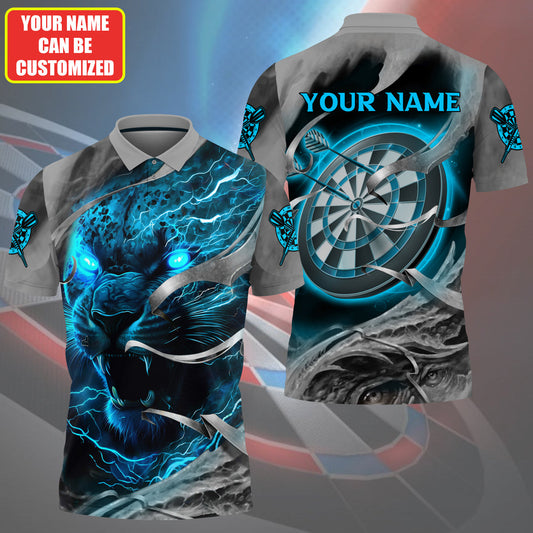 Personalized Name Blue Panther Darts 3D Shirt For Darts Player S220406