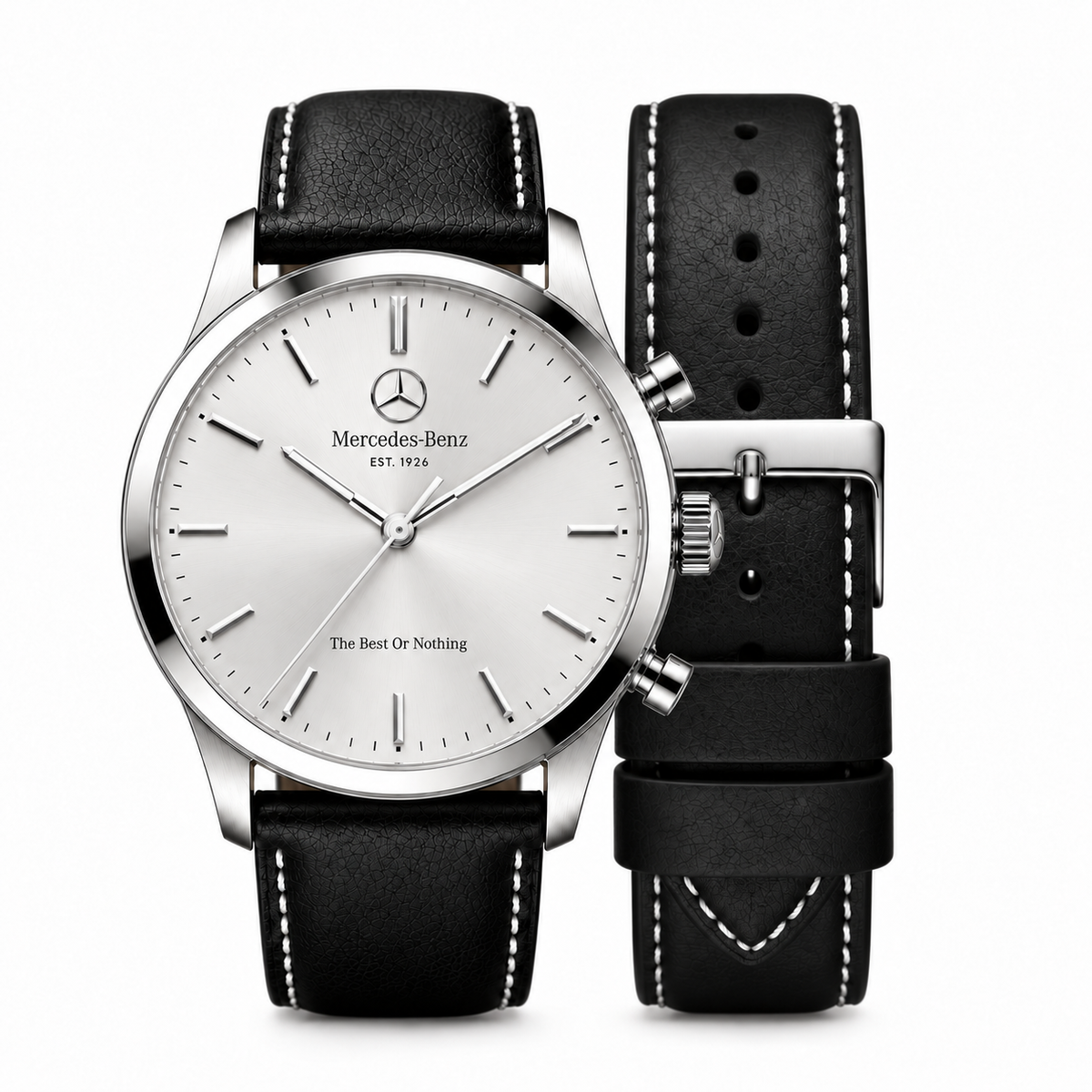Merc Leopard Leather Strap Watch