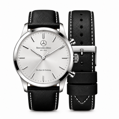 Merc Leopard Leather Strap Watch
