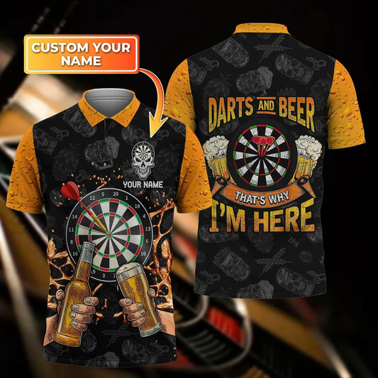 Personalized Name Dart and Beer 3D Shirt P260403