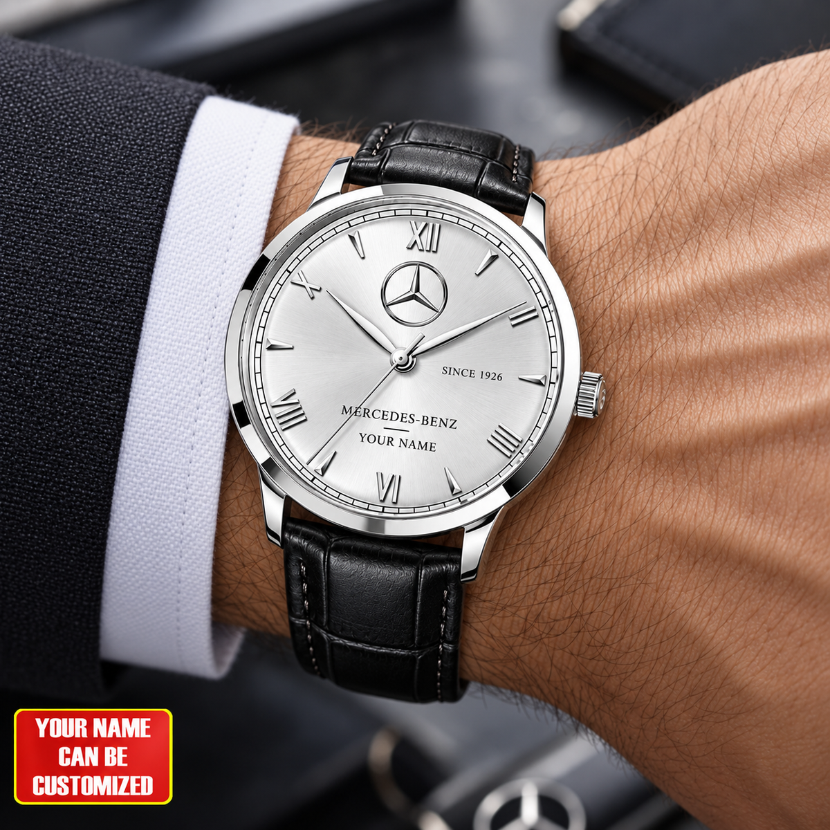 Personalized Merc Since 1926 Luxury Classic Leather Watch