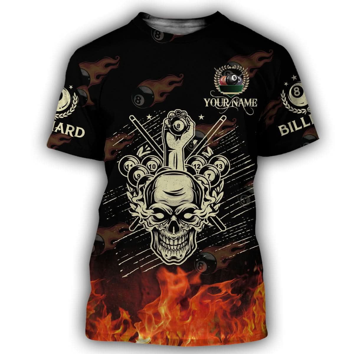 Personalized Name Billiard AK22 All Over Printed Unisex Shirt