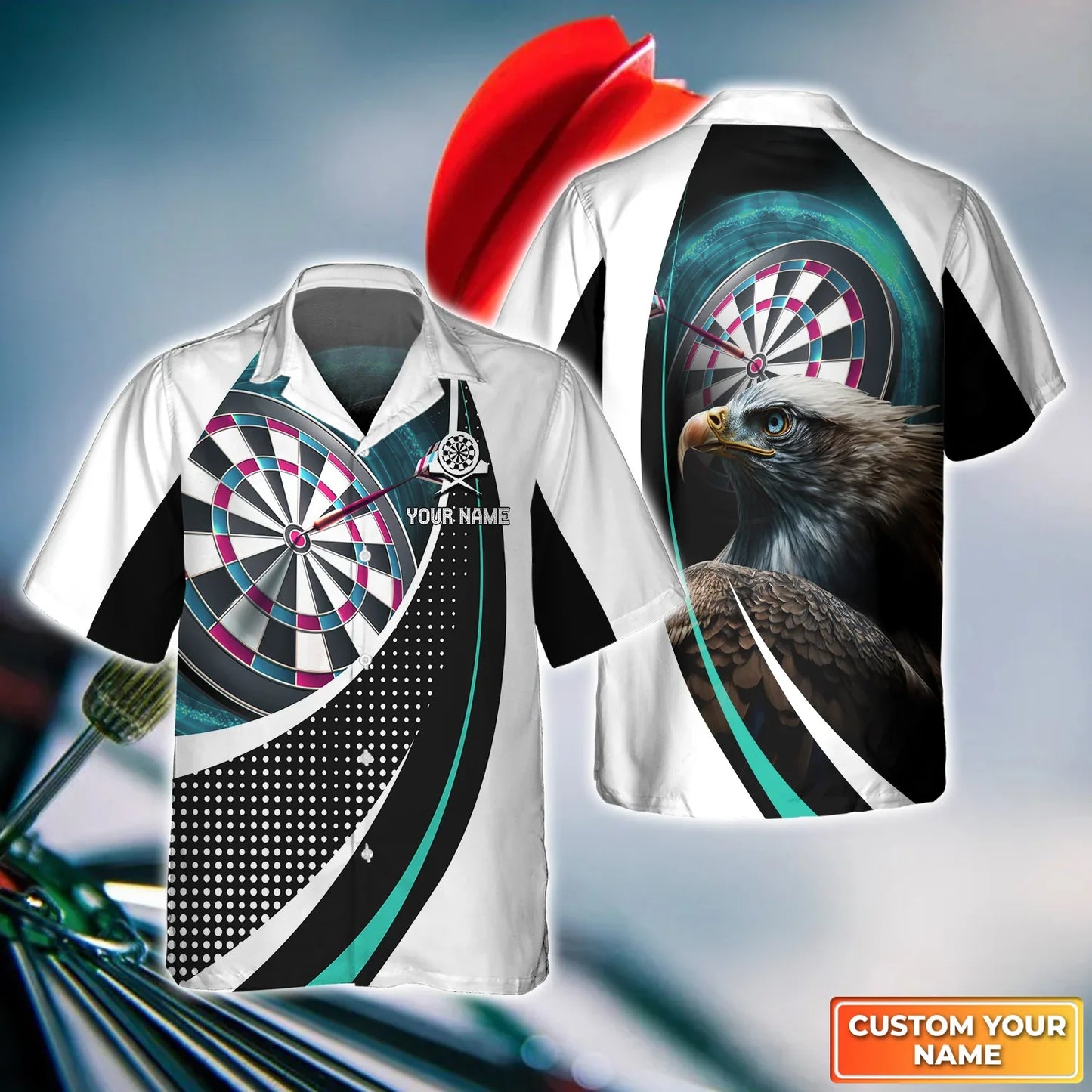 Dartboard Eagle Personalized Name 3D Hawaii Shirt For Darts Player SH260602