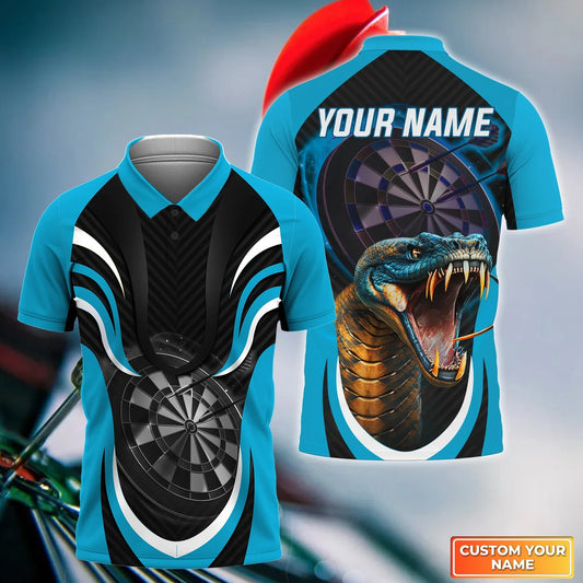 Blue Dartboard King Cobra Personalized Name 3D Shirt For Darts Player SH200608