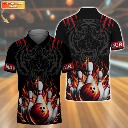 Bowling Tiger Personalized Name & Team Name 3D Shirts Gift For Bowler