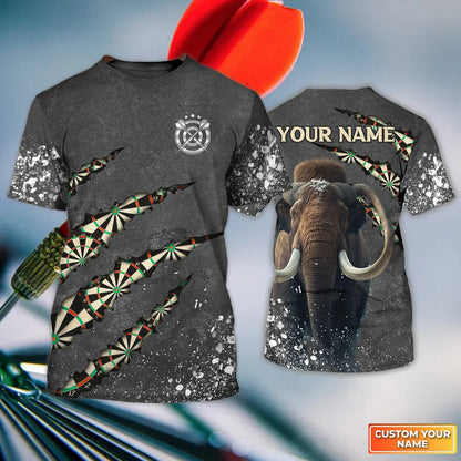 Darts Mamut Scratch Personalized Name 3D Shirt For Darts Player