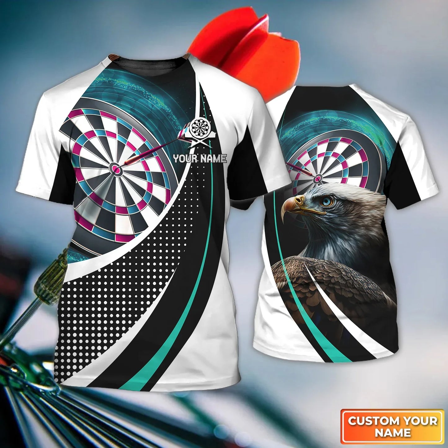 Dartboard Eagle Personalized Name 3D Shirt For Darts Player SH260602