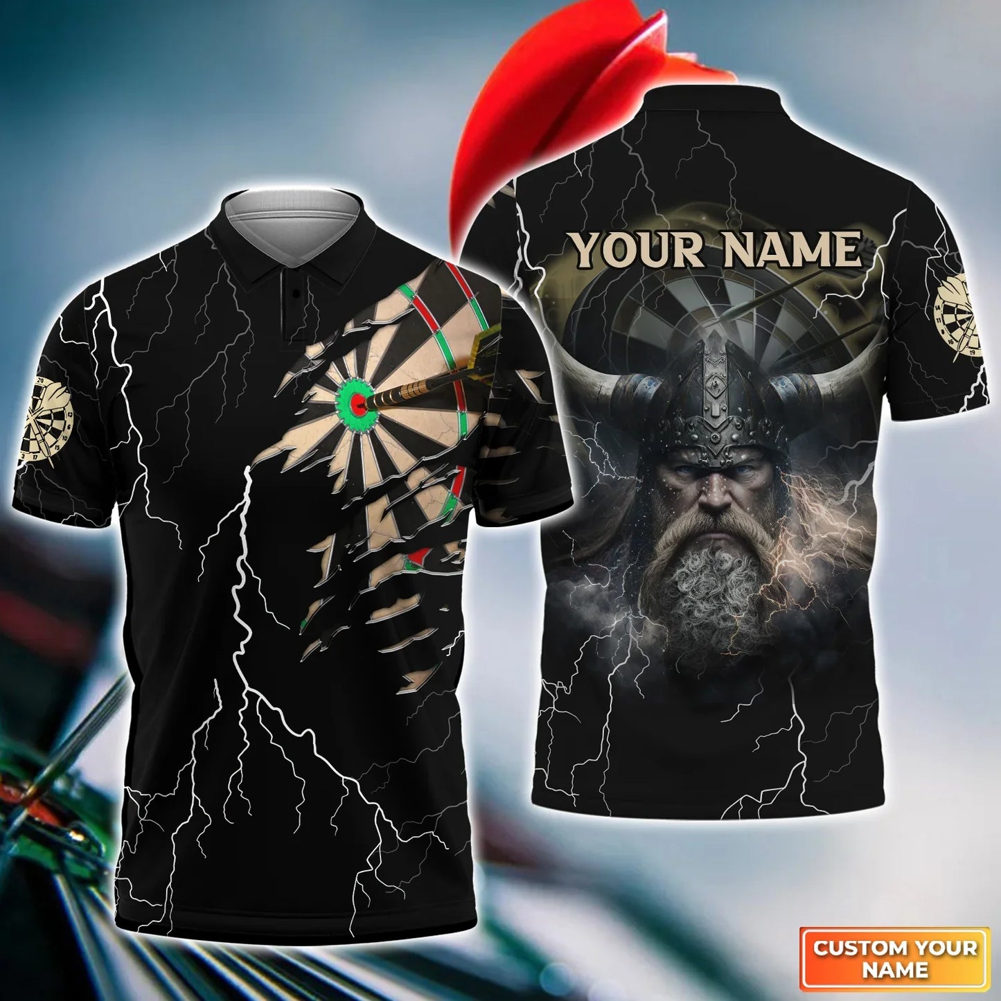 Viking Darts Personalized Name 3D Shirt For Darts Player