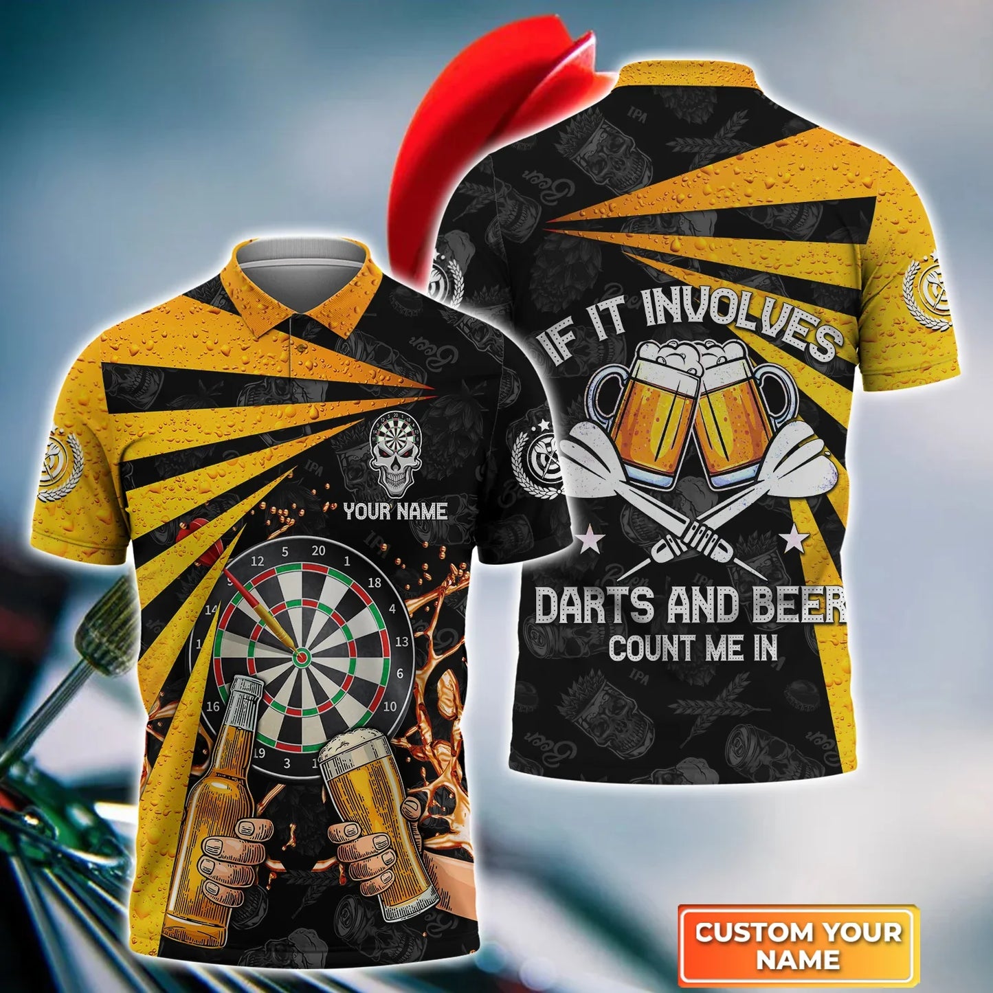 Dart and Beer If It Involves Personalized Name 3D Shirt For Darts Player S270603
