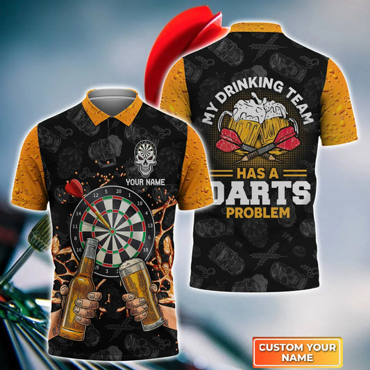 Dart and Beer My Drinking Team Personalized Name 3D Shirt For Darts Player S270603