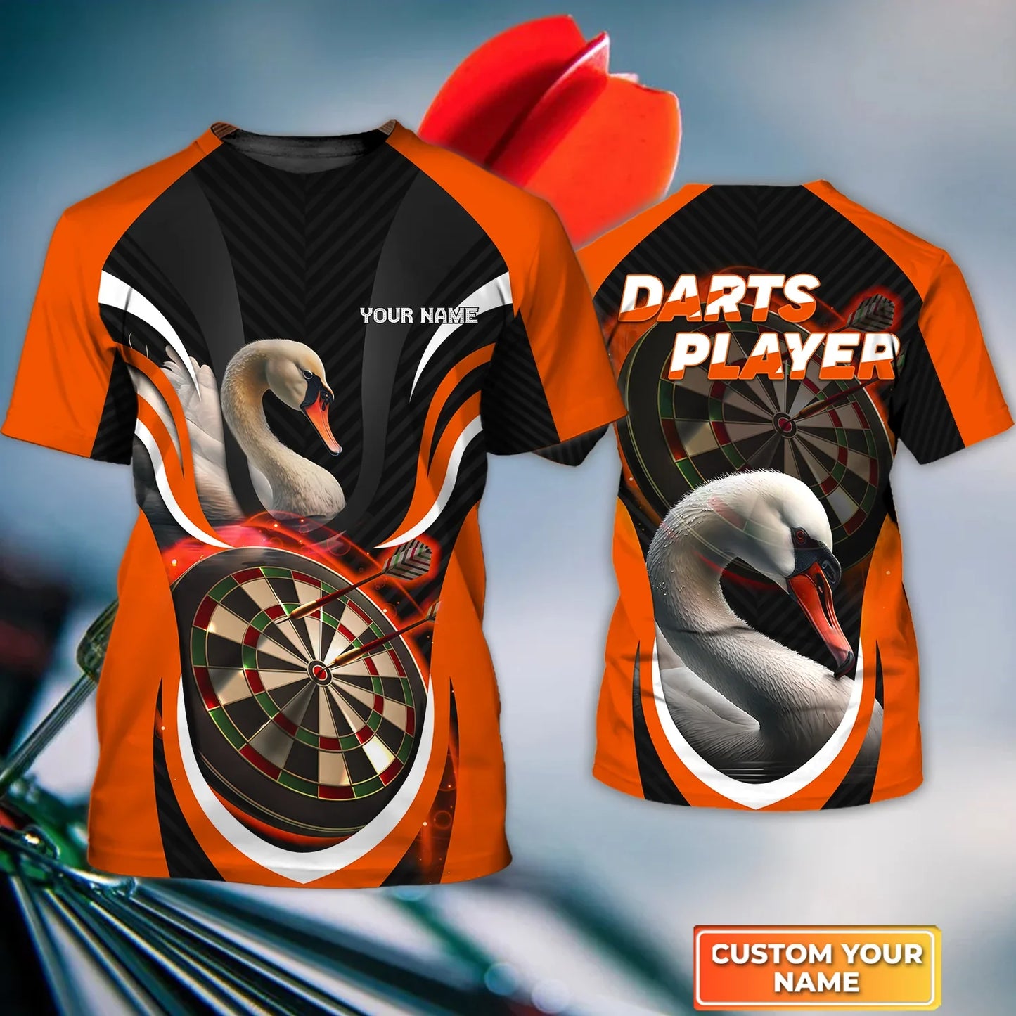 Personalized Name Swan Darts All Over Printed Unisex Shirt