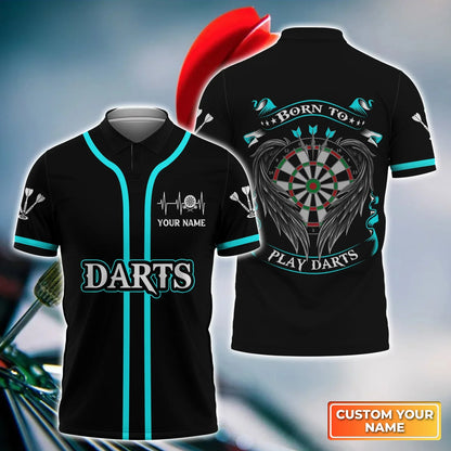 Born To Play Darts Personalized Name 3D Polo Shirt For Darts Player Q030511