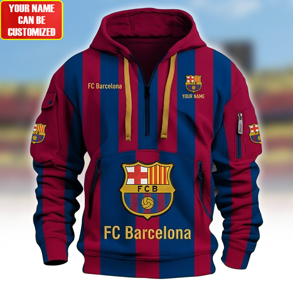 Personalized Barcelona FC 3D Zip-Hoodie Cotton Jacket