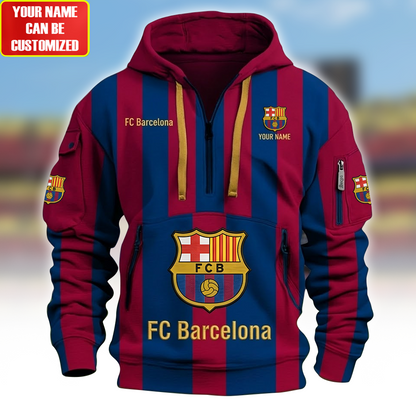 Personalized Barcelona FC 3D Zip-Hoodie Cotton Jacket