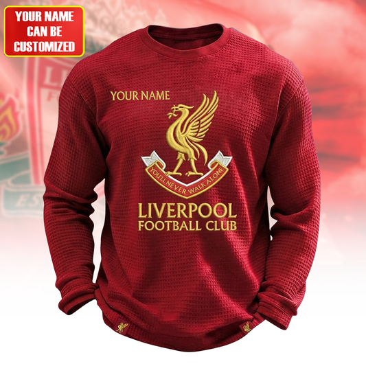 Personalized Lvp Anfield Quilted Textur Unisex Sweater