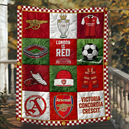 Arsenal Quilt Blanket , Quilt set , Bedroom Decor , Quilting