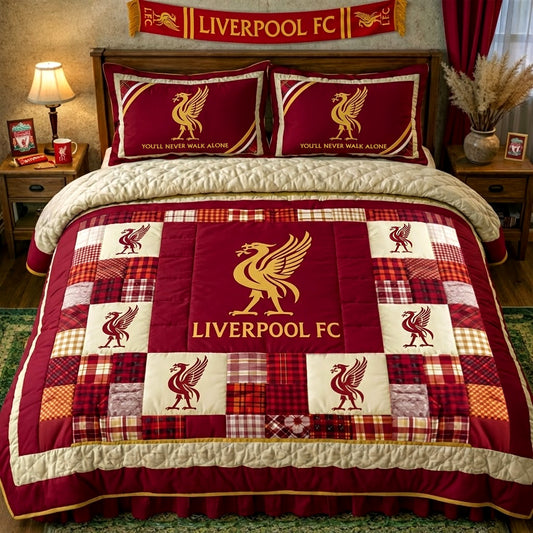 Lvp Emboidery Pattern Quilt Bedding Set