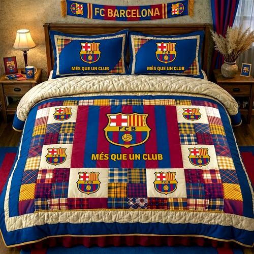 Barcelona Emboidery Pattern Quilt Bedding Set