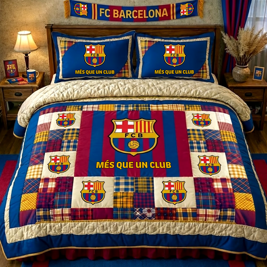 Barcelona Emboidery Pattern Quilt Bedding Set